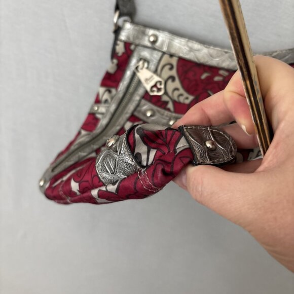 Genna De Rossi Faux Leather Snakeskin Metallic Gray Pink Boho Metal Punk Retro - Picture 7 of 16